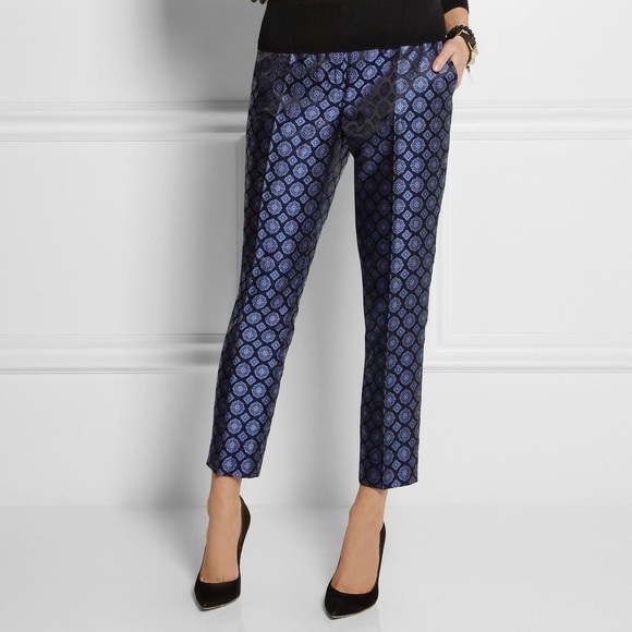 NWT J. Crew Cafe Capri silk jacquard pants size 00 - Picture 1 of 5